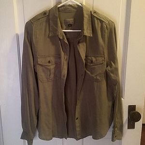 Olive Long Sleeve Button Down Shirt
